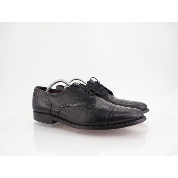 Allen Edmonds Men's Sanford Oxford Size 11.5 D Cap Toe Brogue Dress Shoe Black - Picture 1 of 11